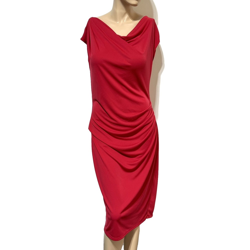 ROBERT RODRIGUEZ  Michelle Dress Draped Front Ruched Sides Faux Wrap Back Size M